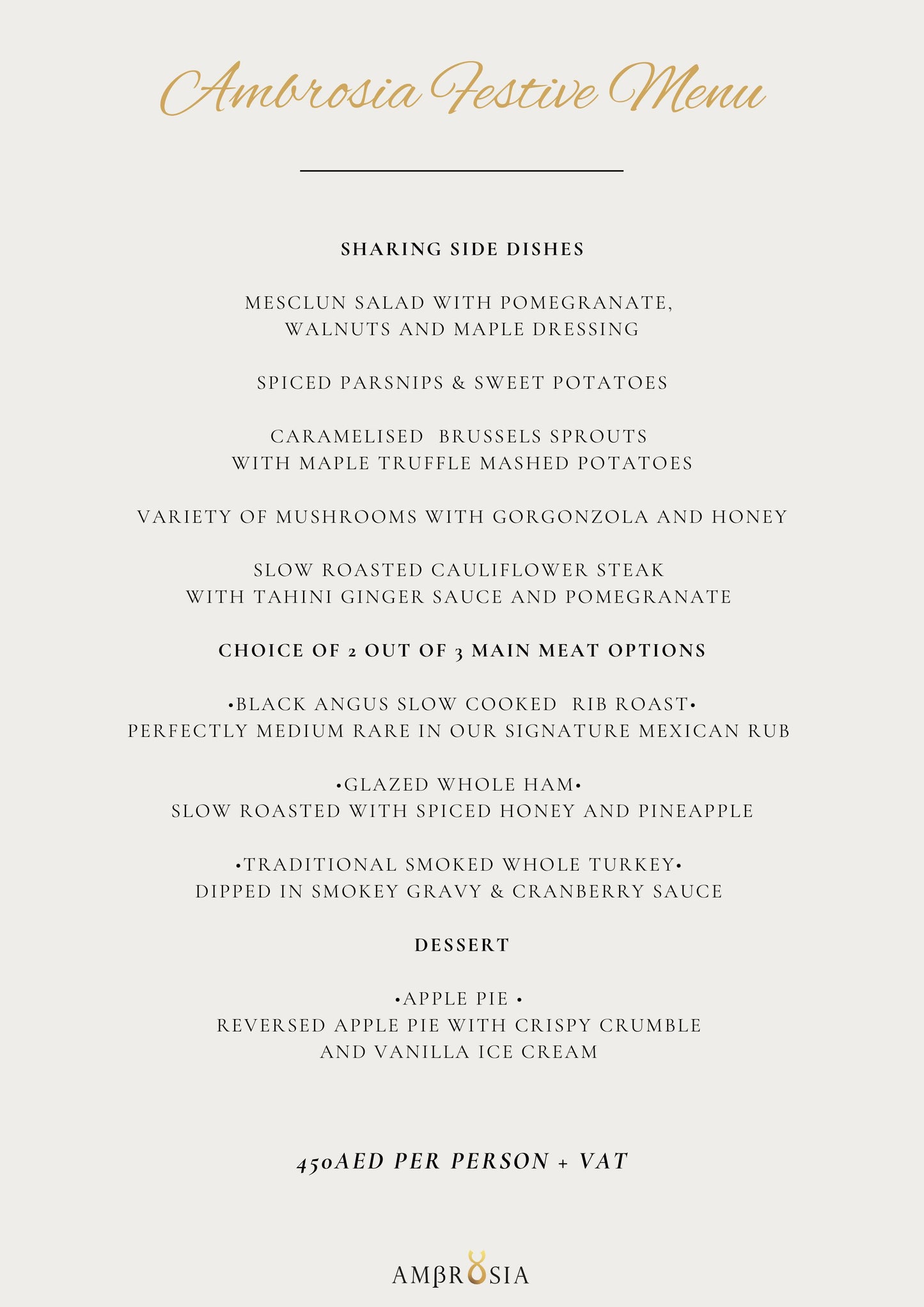 Festive Menu by Ambrosia