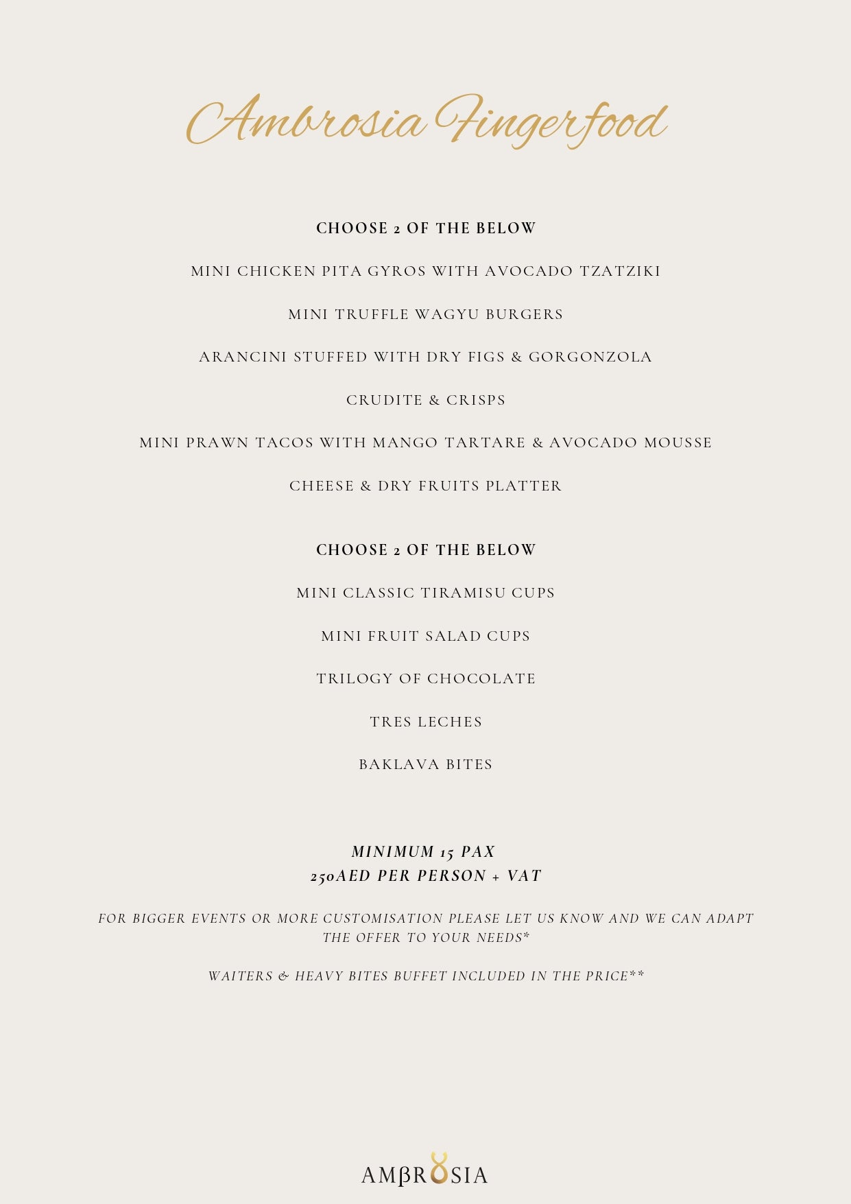 Fingerfood Menu by Ambrosia