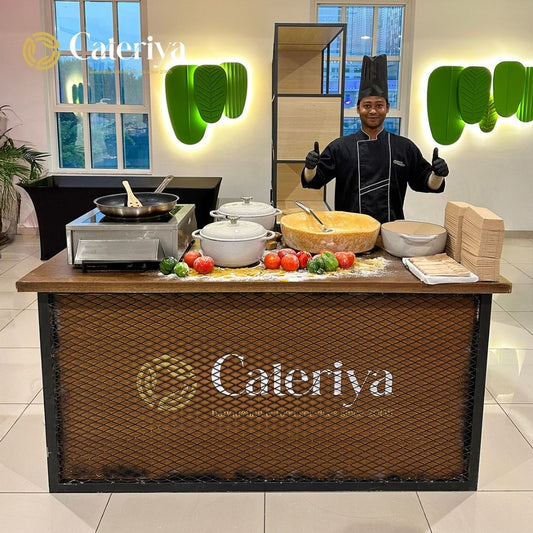 Pasta Station in Parmesan Wheel by Cateriya